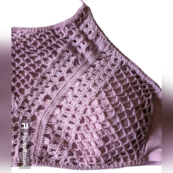 🛍️3 for $10 Xhilaration pinkish purple crochet Bikini top size XL - Picture 5 of 5
